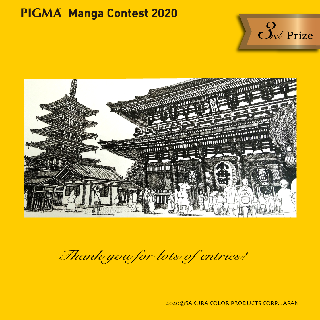 Pigma Sketch 2020: Sensoji Temple (Giải 3)